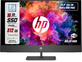 "HP ProOne All-in-One Plug and Play" 23,8 colių FHD ekranas be ribų "Intel i5-9600" 6 branduolių 3,1 GHz, 16GB RAM, 512GB SSD, W10, "Libre Office" (atnaujintas)