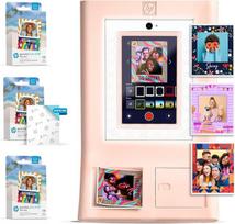 "HP Sprocket Photo Box Machine" momentinių spalvotų nuotraukų spausdintuvas (rausvas) Popieriaus pakuotė + cinko 3,5 x 4,25 colio cinko lipnus fotopopierius (300 lapų)