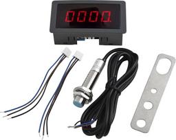 "HpLive" skaitmeninis LED tachometras AC110-230V RPM variklio spidometras su Hallo artumo jungikliu, skirtas tiksliam matavimui 10-9999 RPM pramonėje (žalias)
