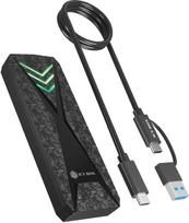 "ICY Box" M.2 NVMe SSD korpusas (USB 3.2 Gen 2 Type-C, 10Gbps), RGB apšvietimas, skirtas M+B raktams (2230/2242/2260/2280), iki 2 TB, IB-1805ML-CU31