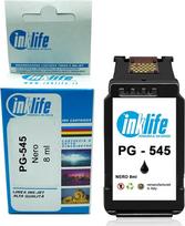 "Inklife" "Canon PG 545" suderinama rašalo kasetė, skirta "Canon PIXMA MX495 TS3150 TS205 TS305 TR4550 TR4551 MG2455 MG2900 MG3050 MG3051 MG3052 MG3 053 i P2 850 ( standartinė).