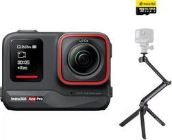 "Insta360 Ace Pro Creator" rinkinys - kartu su "Leica" sukurta vandeniui atspari veiksmo kamera, 1/1,3 colio jutiklis ir dirbtinio intelekto triukšmo mažinimo funkcija, užtikrinanti geriausią vaizdo kokybę, 4K120 kadrų per sekundę, 2,4 colio sulankstomas