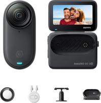 "Insta360 GO 3S" 64GB naktinė juoda - nešiojamoji 4K mini kamera "laisvų rankų" POV bet kur stabilizavimas, 140 min. akumuliatorius, 10 m vandeniui atspari, dirbtinio intelekto apdirbimas, "Apple Find My", skirta Vlogams