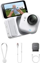 "Insta360 GO Ultra Polar White" maža 4K vaizdo kamera, laisvų rankų POV kamera, 1/1,28 colio jutiklis, 53 g lengva povandeninė kamera, 156° FOV, 200 min. baterija, magnetinė nešiojamoji veiksmo kamera sportui, vaizdo dienoraščiui