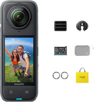 "Insta360 X4 Adventure Bundle" - 8K vandeniui atspari 360 veiksmo kamera, 4K plataus kampo vaizdo įrašas, nematoma asmenukių lazdelė, nuimama objektyvo apsauga, 135 min. baterijos veikimo laikas, dirbtinio intelekto apdorojimas, stabilizavimas, skirta