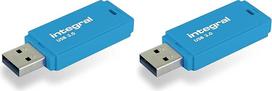 "Integral" 128GB neoninės geltonos spalvos USB 3.2 Gen 1 atmintinė (2 vnt.)