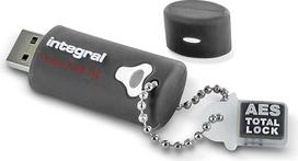 "Integral" 64GB "Crypto-197" 256 bitų 3.0 USB atmintinė su šifravimu - slaptažodžiu apsaugota USB atmintinė, sertifikuota pagal FIPS 197, tvirta, dvisluoksnė, vandeniui atspari konstrukcija XTS-AES