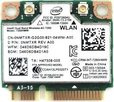 "Intel 7260.HMWG.R Dual Band Wireless-AC 7260 Tinklo adapteris PCI Express Half Mini Card 802.11 b/a/g/n/ac