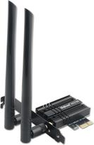 "Intel AX210 WiFi 6E PCIe" kortelė - 5400Mb/s trijuostis 6G/5G/2.4G (160MHz), "Bluetooth 5.3", itin mažo vėlavimo belaidis adapteris su žemo profilio laikikliu žaidimams, skirtas tik "Windows 11/10" (64 bitų)