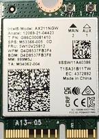 "Intel AX211" IEEE 802.11ax "Bluetooth 5.3" "Wi-Fi" / "Bluetooth" kombinuotasis adapteris