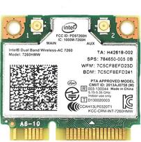 "Intel" dviejų dažnių "WiFi" - MQUPIN dviejų dažnių "WiFi" kortelė - AC 7260 tinklo adapteris + "Bluetooth 4.0" Naudojama "Intel AC Half Mini PCIe" kortelei 802.11 b/a/g/n/ac, palaiko "Windows 7", "8", "8.1", "10