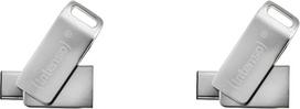 "Intenso cMobile Line" 64GB dviguba USB atmintinė USB 3.2 Gen. 1x1 Type-C, sidabrinė (2 vnt.)