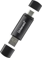 "Intenso Flex Line" USB atmintinė, 64GB - dviguba USB atmintinė 3.2 Gen 1x1 su USB-C ir USB-A, skirta išmaniesiems telefonams, planšetiniams kompiuteriams, nešiojamiesiems kompiuteriams ir kompiuteriams su OTG, 70MB/s, juoda