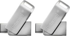 "Intenso cMobile Line", 128GB dviguba USB atmintinė 3.2 Gen. 1x1 USB-C, sidabrinė (2 vnt.)