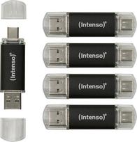 "Intenso Twist Line" dviguba USB atmintinė 5X 32GB - ypač greita USB 3.2 Gen 1x1, iki 70MB/s, USB-C ir USB-A, antracito spalvos