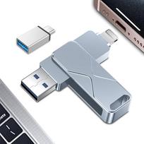"iPhone" 512GB USB atmintinė MFi sertifikuotas "Lightning 3 in 1" išorinis atminties kaupiklis USB atmintinė "iPhone iPad" "iOS" "Macbook" "Android" kompiuteriui