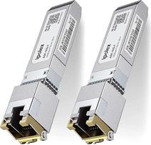 "ipolex" 10G RJ45 varinis SFP+ siųstuvas, 10GBase-T 30 m Mini-Gbic modulis, suderinamas su HP Aruba SFP+. Pakuotėje yra 2 vnt.