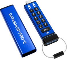 "iStorage datAshur Pro+C" 128GB - saugi C tipo USB atmintinė - sertifikuota pagal FIPS 140-3 3 lygį - apsaugota PIN kodu - pridedamas C-A tipo adapteris