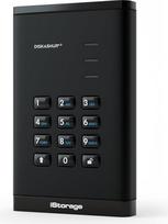 "iStorage diskAshur3 HDD 4TB Black" - saugus nešiojamasis kietasis diskas, apsaugotas slaptažodžiu, atsparus dulkėms ir vandeniui - aparatinis šifravimas