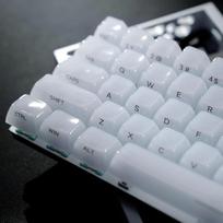 "Jelly Ceramic" tipo keraminiai klavišų gaubteliai, skaidrus baltas MDA profilis, skaidrus šoninis spausdinimas, 60 65 75 100 proc., skirti "Cherry MX", "Outemu", "Gateron" mechaninėms klaviatūroms (tik gaubteliai)