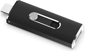"JOIOT" C 3.2 Gen 2 tipo USB atmintinė (380MB/s skaitymo greitis) Dviguba C tipo USB atmintinė OTG 2-in-1 "Memory Stick 3.2" didelės spartos atmintinė "iOS" "Android" mobiliajam telefonui "iPhone" "Linux" nešiojamajam kompiuteriui Juoda