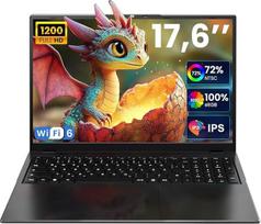 "Jumper" nešiojamasis kompiuteris 17,6 colių, N95 procesorius, 16GB RAM, 512GB SSD + 128GB eMMC, 100 % sRGB FHD ekranas, QWERTY šviečianti klaviatūra, su vokiška klaviatūros plėvele, 7000 mAh, "WiFi-6", nešiojamasis kompiuteris studentams