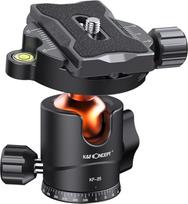 "K&F CONCEPT KF25 Ball Head" trikojo galvutė, fotoaparato rutulinė galvutė su 1/4 colio greito nuėmimo plokštele ir gulsčiuku, 8 kg apkrovos talpa, skirta trikojui, monopodui, fotoaparato slankmačiui, veidrodiniam fotoaparatui