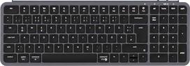 "Keychron B2 Pro" itin plona belaidė klaviatūra, 96 % DE-ISO QWERTZ išdėstymas, "Bluetooth 5.2/2.4 GHz/USB-C", tylus žirklinis mechanizmas, klaviatūra daugeliui įrenginių, skirta "Mac", "Windows", "iOS", "Android", pilka