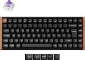 "Keychron K2 HE TKL DE-ISO išdėstymo belaidė mechaninė klaviatūra su magnetiniais jungikliais ir "Hot-Swap" - "Bluetooth/2.4GHz/USB-C", RGB apšvietimas, QMK programavimas "Mac/Win", medinis dizainas