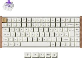 "Keychron K2 HE" belaidė klaviatūra, 75 % DE ISO išdėstymas, 2,4 GHz / Bluetooth 5.2, žaidėjams skirta klaviatūra, magnetinė, su dviem takeliais, skirta "Mac" / "Windows", specialus leidimas - balta