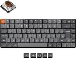 "Keychron K3 Max" ultragarsinė belaidė mechaninė klaviatūra, 2,4 GHz / Bluetooth / laidinė, 3 režimų DE-ISO išdėstymas, QMK / VIA pritaikymas, RGB apšvietimas, rudos spalvos jungikliai, keičiami karštuoju būdu, skirta "Mac Windows