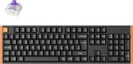 "Keychron K10 HE" pilno dydžio DE-ISO išdėstymo belaidė mechaninė klaviatūra su magnetiniais jungikliais ir "Hot-Swap" - "Bluetooth/2.4GHz/USB-C", RGB apšvietimas, QMK programavimas "Mac/Win", medinis dizainas (juoda)