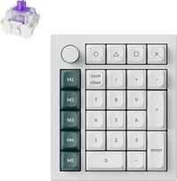 "Keychron Q0 HE" belaidis magnetinis 2,4 GHz / "Bluetooth 5.1" belaidis magnetinis kilimėlis, greitasis RGB paleidimas, programuojamas su QMK, keičiamas "Hot Swap", CNC apdirbto aliuminio kilimėlis "Mac", "Windows" ir "Linux" - baltas
