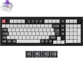 "Keychron Q5 HE" belaidė mechaninė klaviatūra, 96 % DE-ISO išdėstymo QMK/VIA programuojama, visiškai aliumininė, "Bluetooth" / laidinė, RGB, keičiama "Hall Effect Gateron" magnetu (juoda)