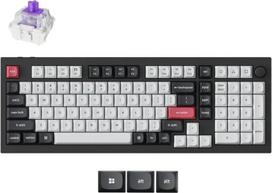 "Keychron Q5 HE" belaidė mechaninė klaviatūra, ANSI 96 % išdėstymo QMK/VIA programuojama, visiškai aliumininė, "Bluetooth" / laidinė, RGB, keičiama "Hall Effect Gateron" magnetu (juoda)