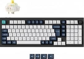 "Keychron Q5 Max" belaidė mechaninė klaviatūra, 2,4 GHz "Bluetooth QMK", visiškai aliumininė, 96 % DE-ISO išdėstymas, RGB, keičiama karštuoju būdu, "Gateron Banana" jungiklis "Mac", "Windows", "Linux