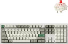 "Keychron Q6 Max QMK/VIA Bluetooth belaidė /2,4 GHz/USB-C laidinė pritaikyta mechaninė klaviatūra, pilno dydžio programuojamos rankenėlės, RGB apšvietimas, karštai keičiamas "Gateron Red" jungiklis, skirtas "Mac Windows Linux" - balta