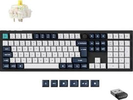 "Keychron Q6 Max" mechaninė žaidimų klaviatūra 2,4 GHz ir "Bluetooth" 5.1 ISO DE išdėstymo CNC apdirbto aliuminio korpusas programuojama su QMK/VIA "Mac", "Windows" ir "Linux", "Gateron Banana" jungiklis