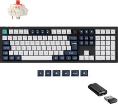 "Keychron Q6 Max" pritaikyta belaidė klaviatūra, 100 % ISO DE išdėstymas, 2,4 GHz / Bluetooth / USB-C, metalinis korpusas, programuojama su QMK / paleidimo programa, skirta "Mac" / "Windows", "Gateron Jupiter Red