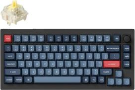 "Keychron V1 MAX" belaidė mechaninė klaviatūra, 75 % QMK/VIA išdėstymo, programuojama, su "Hot-Swap" keičiamu "Gateron Jupiter Banana" jungikliu, suderinama su "Mac Windows Linux" - rankenėlių versija (ANSI/US)