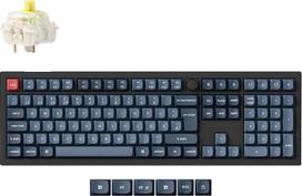 "Keychron V6 Max Wireless QMK Custom Mechanical Keyboard", 2,4 GHz "Bluetooth", pilno dydžio DE-ISO išdėstymo RGB "Hot-Swap" keičiamas "Gateron Banana" jungiklis, suderinamas su "Mac Windows Linux