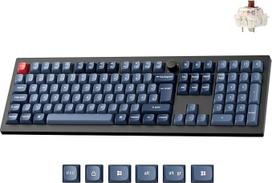 "Keychron V6 Max" belaidė mechaninė klaviatūra, programuojama su QMK/Launcher, 100 % ISO DE išdėstymas, 4000 mAh baterija, QWERTZ žaidimų klaviatūra "Mac/Windows/Linux" - "Gateron Jupiter Brown Switch