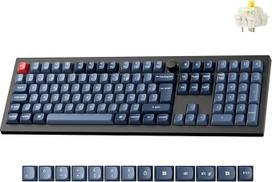 "Keychron V6 Max" mechaninė klaviatūra, 100 % AZERTY, 2,4 GHz / Bluetooth / laidinė programuojama QMK, RGB, 4000 mAh, "Hot Swap", žaidimų klaviatūra "Mac" / "Win" / "Linux", "Gateron Jupiter Switches Bananas