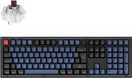 "Keychron V6" laidinė mechaninė klaviatūra (mygtukų versija), 100 % DE ISO išdėstymas, QMK/VIA, keičiama karštuoju būdu, su RGB peršviečiamais klavišais, super jungikliais