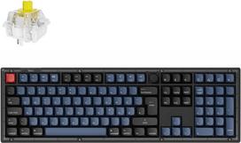 "Keychron V6" laidinė mechaninė klaviatūra (mygtukų versija), 100 % DE ISO išdėstymas, QMK/VIA, keičiama karštuoju būdu, su RGB peršviečiamais klavišais, super jungikliais