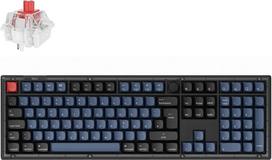 "Keychron V6" laidinė mechaninė klaviatūra (mygtukų versija), 100 % DE ISO išdėstymas, QMK/VIA, keičiama karštuoju būdu, su RGB peršviečiamais klavišais, super jungikliais
