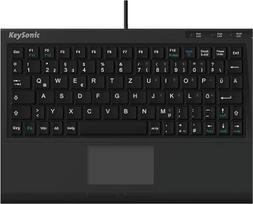 "Keysonic ACK-340U" USB klaviatūra vokiečių kalba, QWERTZ, "Windows®" juoda Integruota jutiklinė klaviatūra, jutiklinis kilimėlis