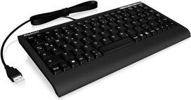 "KeySonic ACK-595 C+" mini klaviatūra (PS/2 USB, JAV išdėstymas), juoda