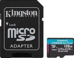 "Kingston Canvas Go! Plus microSD atminties kortelė 10 klasės, UHS-I 128GB microSDXC 170R A2 U3 V30 atminties kortelė + adapteris