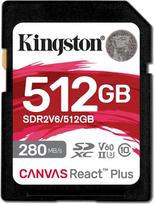 "Kingston Canvas React Plus V60 SD" 512GB SDXC UHS-II 280R/150W U3 V60 "Full HD/4K
